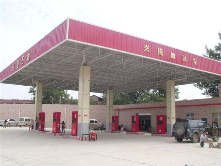 赣州加油站钢结构网架案例9
